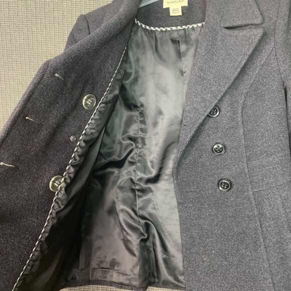 St. Johns Bay Womens Size Medium Gray Double Breasted  Peacoat Wool-Blend - Picture 6 of 8